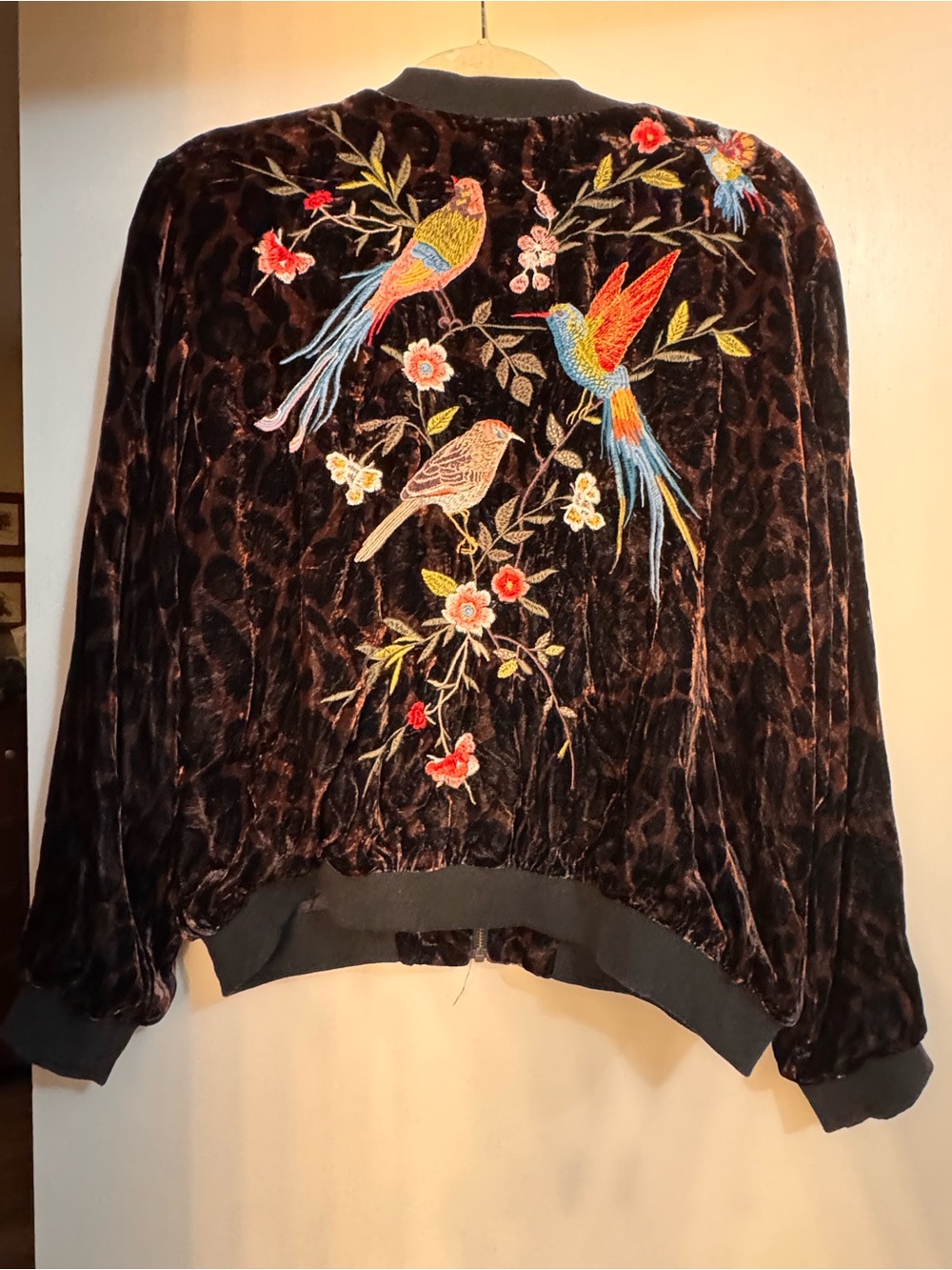 Johnny Was
Embroidered Velvet Jacket - leopard with Bird Motif